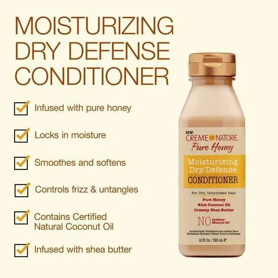 Creme Of Nature Pure Honey Moisturising Dry Defence Conditioner 355ml