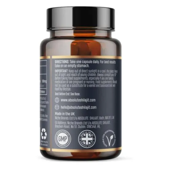 Absolute Shilajit 500mg Maximum Strength Capsules 60 Capsules