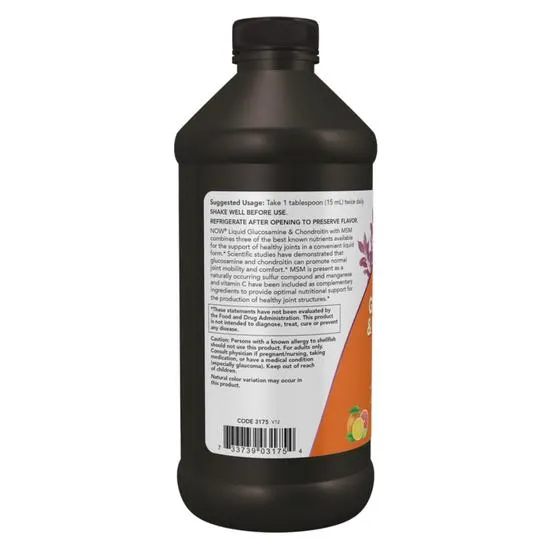 NOW Foods Glucosamine & Chondroitin With MSM Liquid 473ml