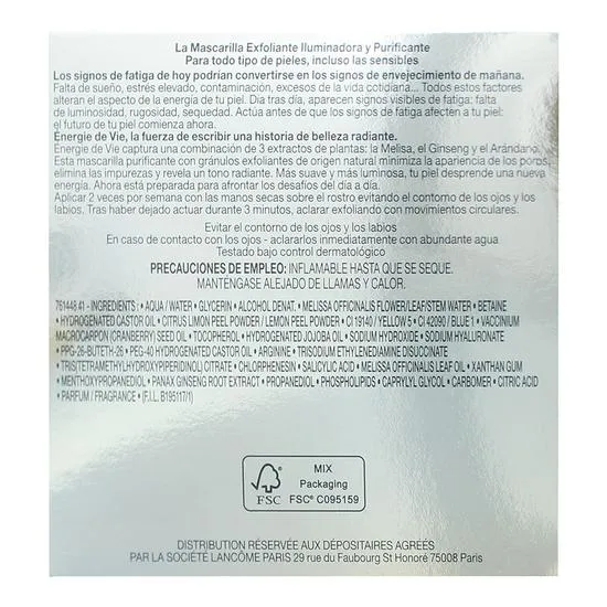 Lancôme Energie De Vie Exfoliating Mask 15ml