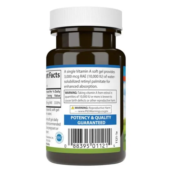 Carlson Labs Vitamin A Solubilized 10, 000iu Softgels 100 Softgels
