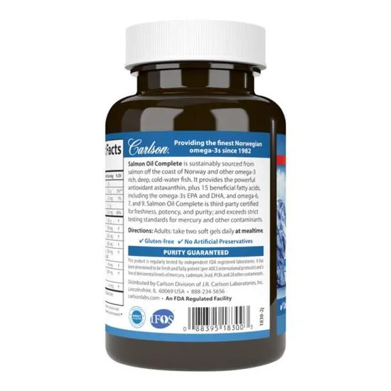 Carlson Labs Norwegian Salmon Oil Complete Softgels+60 120 Softgels