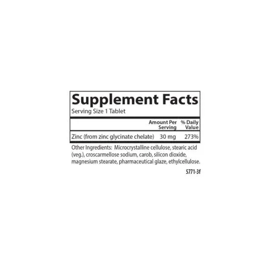 Carlson Labs Chelated Zinc 30mg 100 Tablets