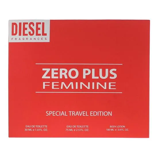 Diesel Zero Plus Feminine Eau De Toilette 75ml, 30ml + Body Lotion 100ml Gift Set 75ml