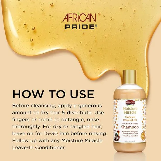 African Pride Moisture Miracle Honey & Coconut Oil Shampoo 473ml
