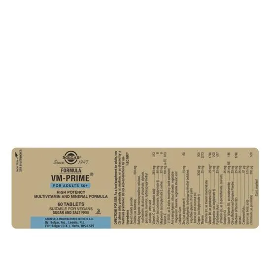 Solgar Formula VM-Prime For Adults 50+ Tablets 60 Tablets