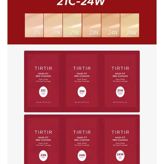 TIRTIR Mask Fit Red Cushion Trial Kit Deep (35N/37C/40N,43N/51N/55N)