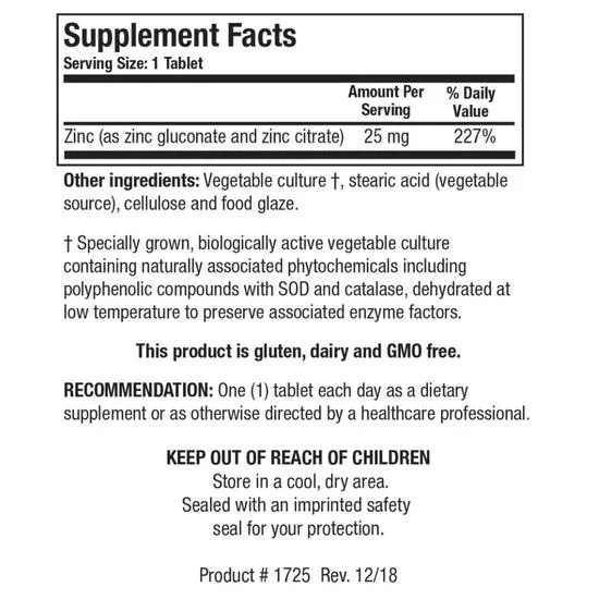 Biotics Research Zn-Zyme Forte Tablets 100 Tablets