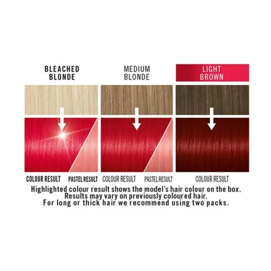 Schwarzkopf Ultra Bright Or Pastel Semi Permanent Hair Dye, 092 Pillar Box Red