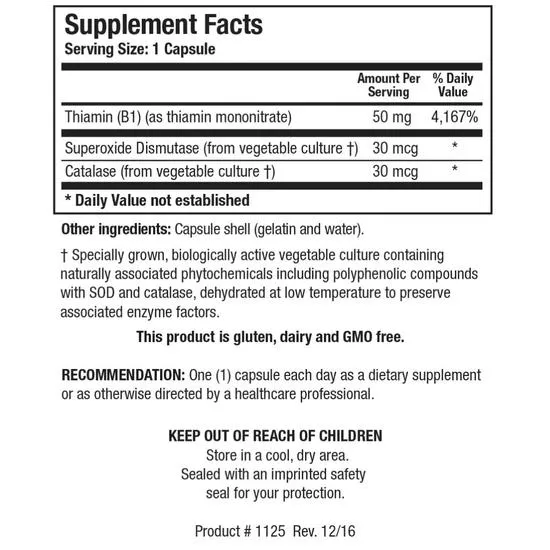 Biotics Research Thiamin-50 Capsules 90 Capsules