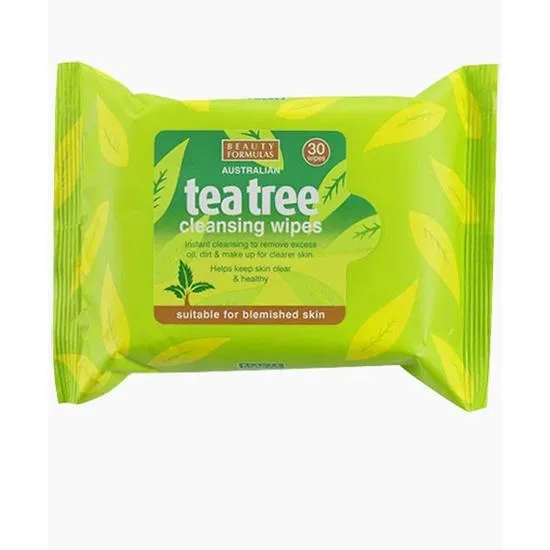 Beauty Formulas Tea Tree Cleansing Wipes 30 Wipes