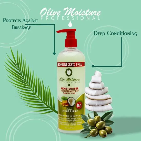 Olive Moisture Professional Moisturiser For Extremely Dry, Thirsty Hair 473ml