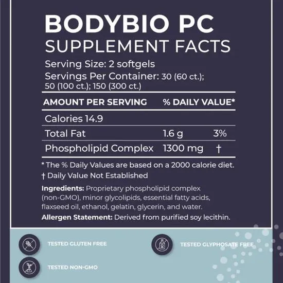 BodyBio PC Softgels 100 Softgels