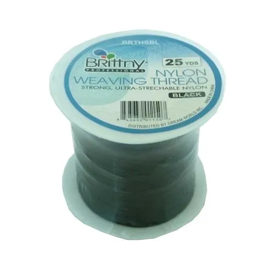 Brittny Nylon Weaving Thread Black 25 Yds 25 Yds / Black