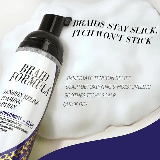 Ebin New York Braid Formula Tension Relief Foaming Lotion Peppermint & Aloe 250ml
