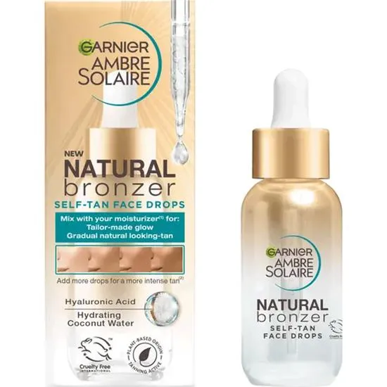 Garnier Ambre Solaire Natural Bronzer Self Fake Tan Face Drops 30 ml