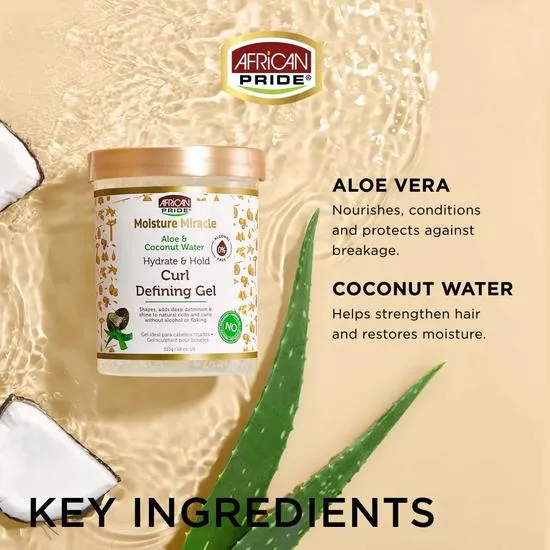 African Pride Moisture Miracle Aloe & Coconut Water Curl Defining Gel 510g