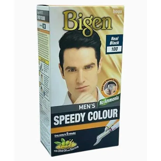 Bigen Mens Speedy Hair Colour Easy & Smooth Application Real Black 100