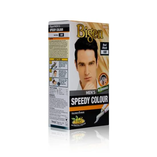 Bigen Mens Speedy Hair Colour Easy & Smooth Application Real Black 100