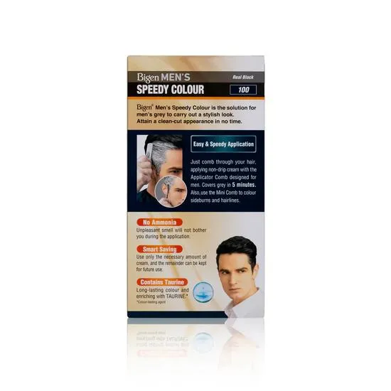Bigen Mens Speedy Hair Colour Easy & Smooth Application Real Black 100