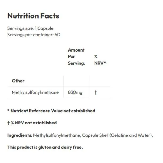 Biotics Research MSM Capsules 60 Capsules