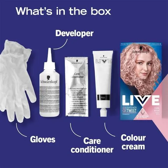 Schwarzkopf Live Cool Rose 101 Permanent 2 In 1 Lightner + Twist Hair Dye