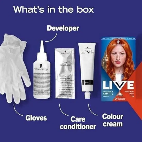 Schwarzkopf Live Colour + Lift Permanent Colour Hair Dye L74 Tangerine Twist