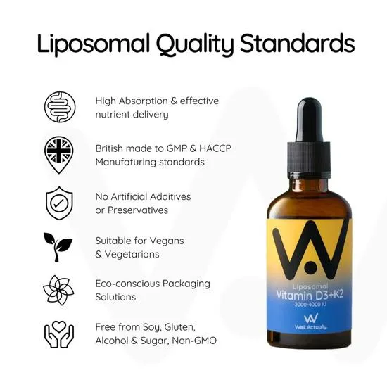 Well Actually Liposomal Vitamin D3 + K2 Orange Mango 60ml