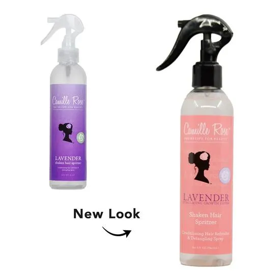 Camille Rose Lavender Shaken Hair Spritzer Detangling Spray 8 OZ