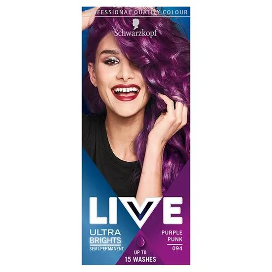 Schwarzkopf Live Ultra Brights Or Pastel Semi-Permanent Hair Colour 094 Purple Punk
