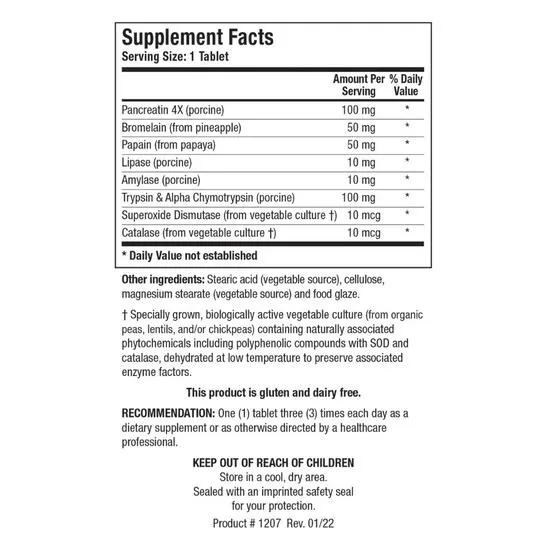 Biotics Research Intenzyme Forte Tablets 50 Tablets