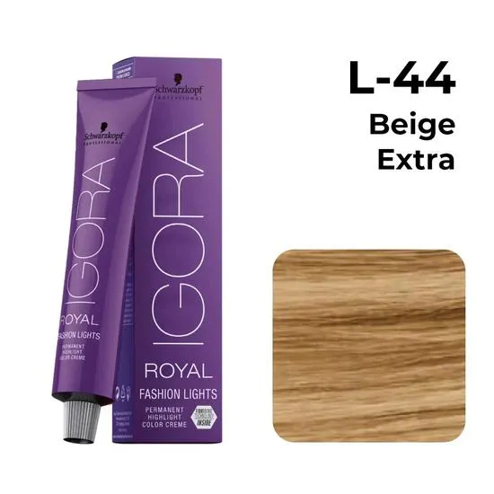 Schwarzkopf Igora Royal Fashion Lights Permanent Highlight Colour Creme L 44 Beige Extra