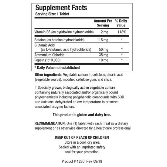 Biotics Research HCl-Plus Tablets 90 Tablets