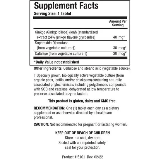 Biotics Research Ginkgo Biloba Tablets 60 Tablets