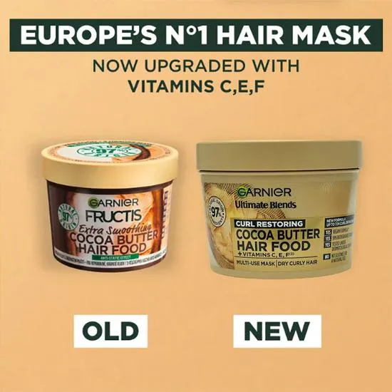 Garnier Ultimate Blends Curl Restoring Cocoa Butter & Jojoba Oil Hair Food 390ml