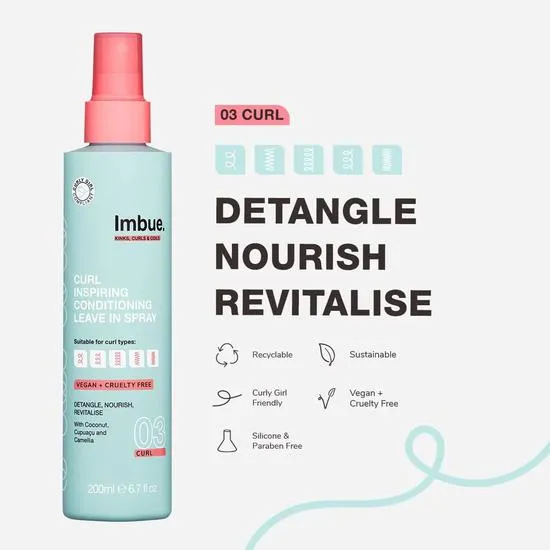 Imbue Curl Inspiring Conditioning Leave-In Spray Vegan & Curly Girl 200ml