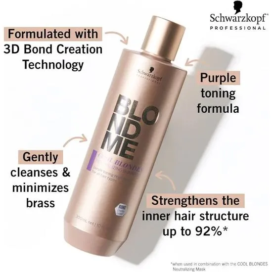 Schwarzkopf Blondme Cool Blondes Neutralising Shampoo 1000ml