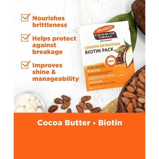 Palmer's Cocoa Butter Formula With Vitamin E Length Retention Biotin Pack 60 g