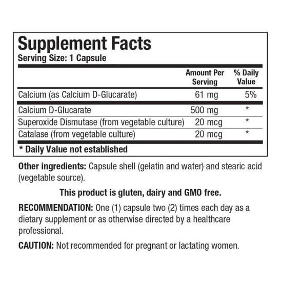 Biotics Research Ca D-Glucarate 500mg Capsules 120 Capsules