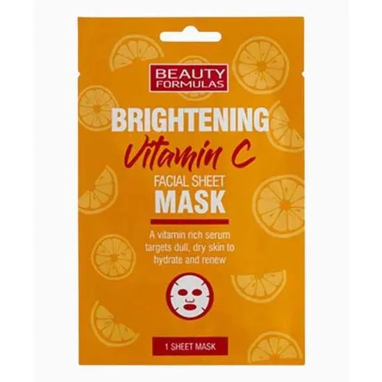 Beauty Formulas Brightening Vitamin C Facial Sheet Mask 1 Sheet Mask