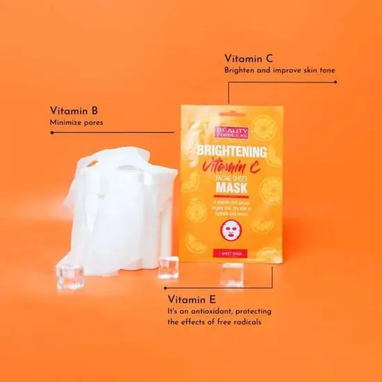 Beauty Formulas Brightening Vitamin C Facial Sheet Mask 1 Sheet Mask