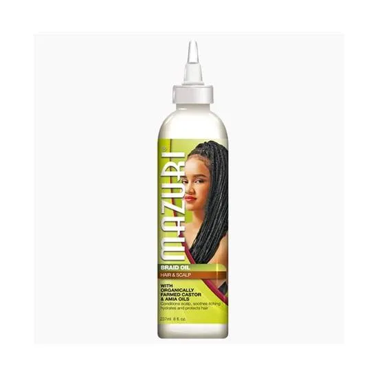 Mazuri Braid Oil For Hair & Scalp With Castor & Amla Oils 237ml