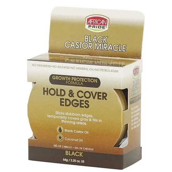 African Pride Black Castor Miracle Hold & Cover Edges Growth Protection 64 g