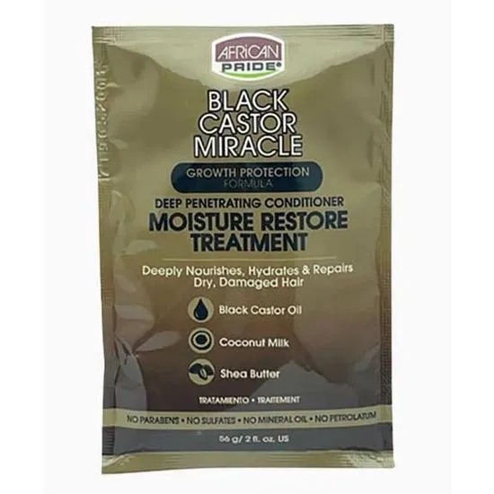 African Pride Black Castor Growth Protection Moisture Restore Treatment 56 g