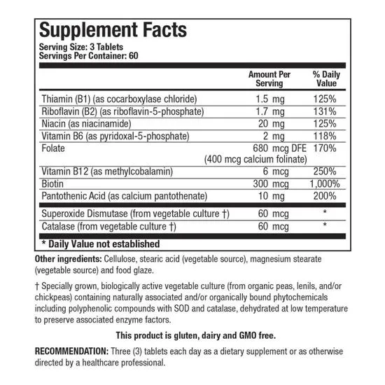 Biotics Research Bio-B 100 Vitamin B Complex Tablets 180 Tablets