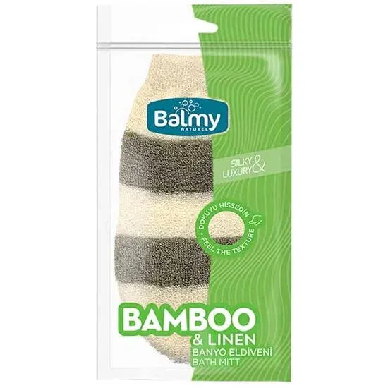 Balmy Naturel Bamboo & Linen Bath Mitt