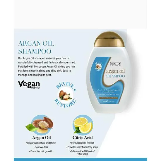 Beauty Formulas Argan Oil Shampoo 250ml