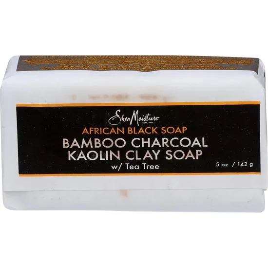 Shea Moisture African Black Soap Bamboo Charcoal Kaolin Clay Soap 142 g