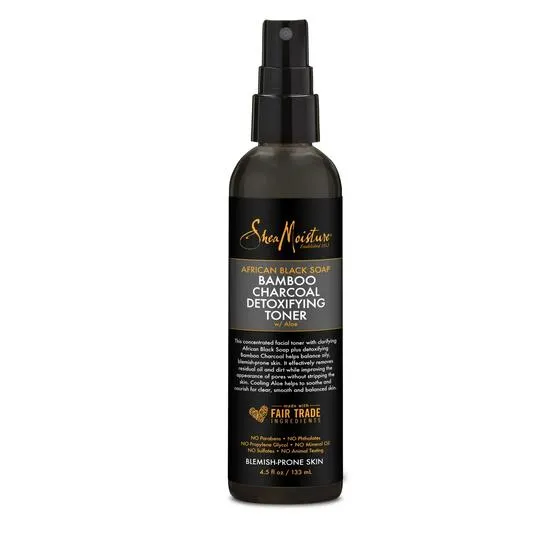 Shea Moisture African Black Soap Bamboo Charcoal Detoxifying Toner 133ml