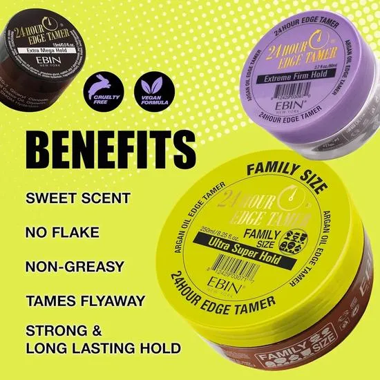 Ebin New York 24 Hour Argan Oil Ultra Super Hold Edge Tamer 80ml